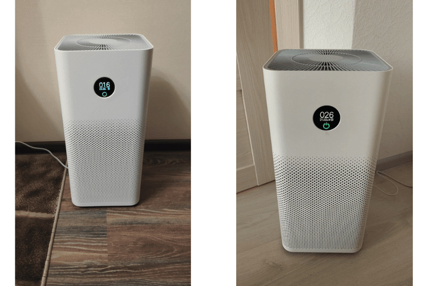 Очиститель воздуха Xiaomi Mi Air Purifier 3H стоит на полу